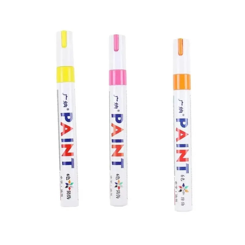 1/3PCS Car Paint Pen Waterproof Car Wheel Tire Oily Painting Mark Pen Auto Rubber Tyre Tread CD Metal Permanent Paint Marker Oasis Select 3pcs Mix 1