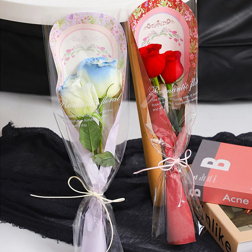 10pcs Flower Packaging Bags Carnation Bouquet Packaging Bags Mother'S Day Party Diy Gifts Wrapping Wedding Party Decor Supplies Oasis Select