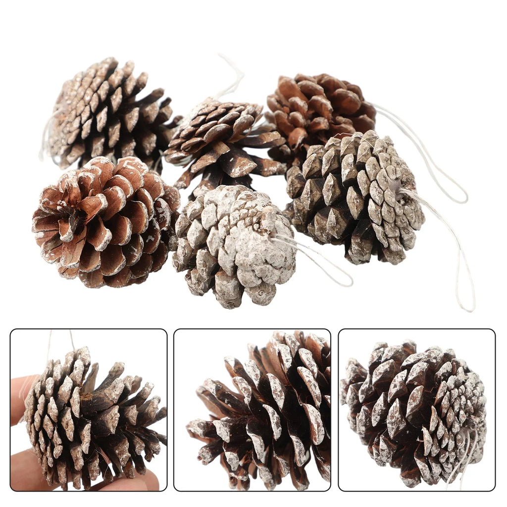 6PCS 5cm Christmas Pine Cones Pendant Christmas Pinecones Bulk Ornaments For Party Home Wreath Xmas Tree Winter Decoration Craft Oasis Select China Mainland