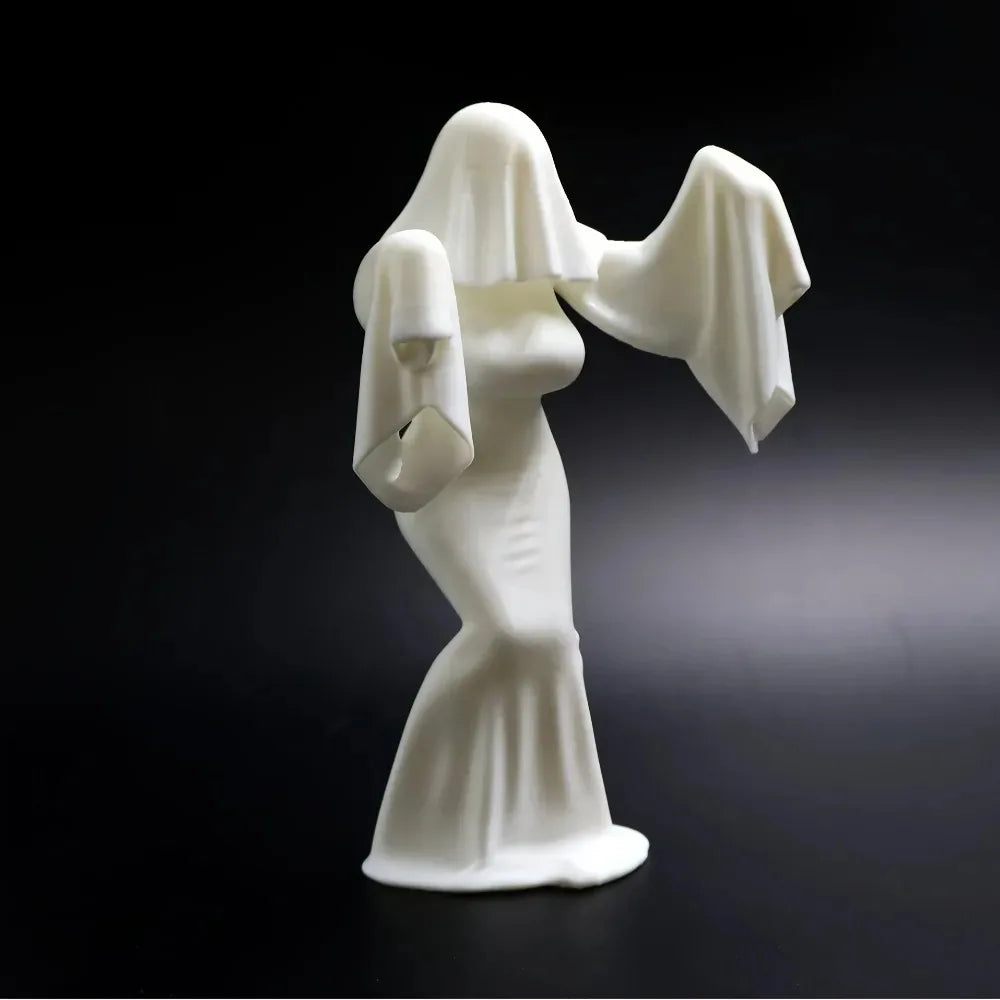 3D Printed Female Ghost Figurine Spooky Creative Ornament Unique Art Decor Personalized Home Space Decoration Craft Gift Oasis Select