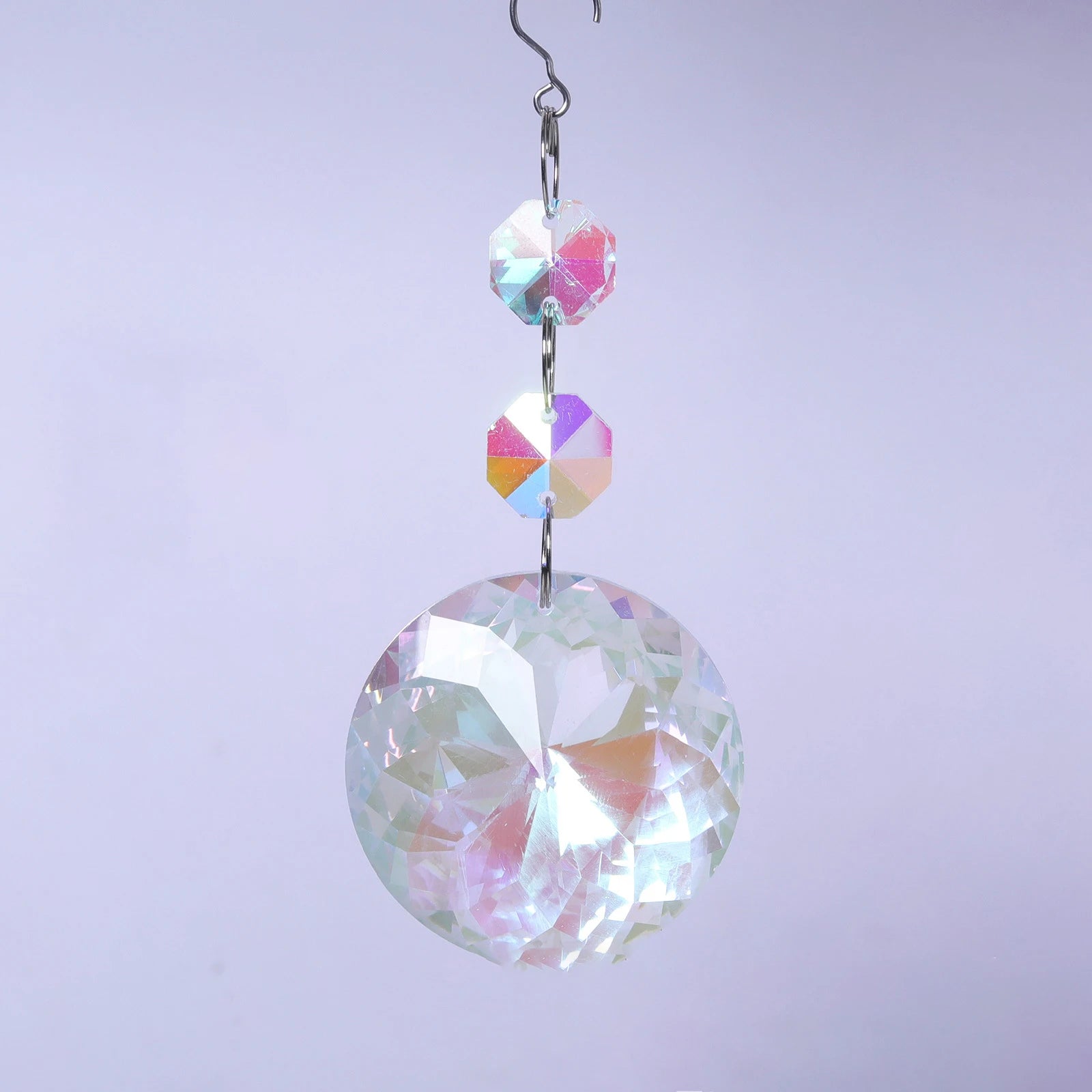 1PCs Crystal Suncatcher 9cm Curtain Pendant Sun Catcher AB Color Rainbow Chaser Glass Prism Outdoor Window Home Garden Decor Oasis Select C