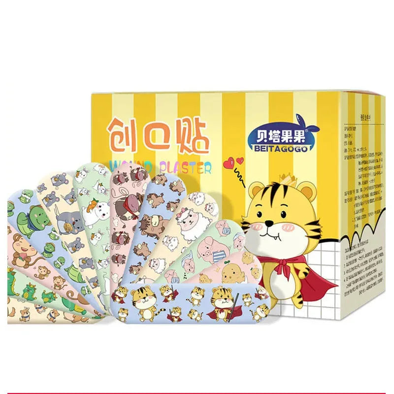 60-360pcs Cartoon Animal Pattern Waterproof Hemostasis Kids Band Aid Stickers Adhesive Bandage Strips Plasters for Children Oasis Select
