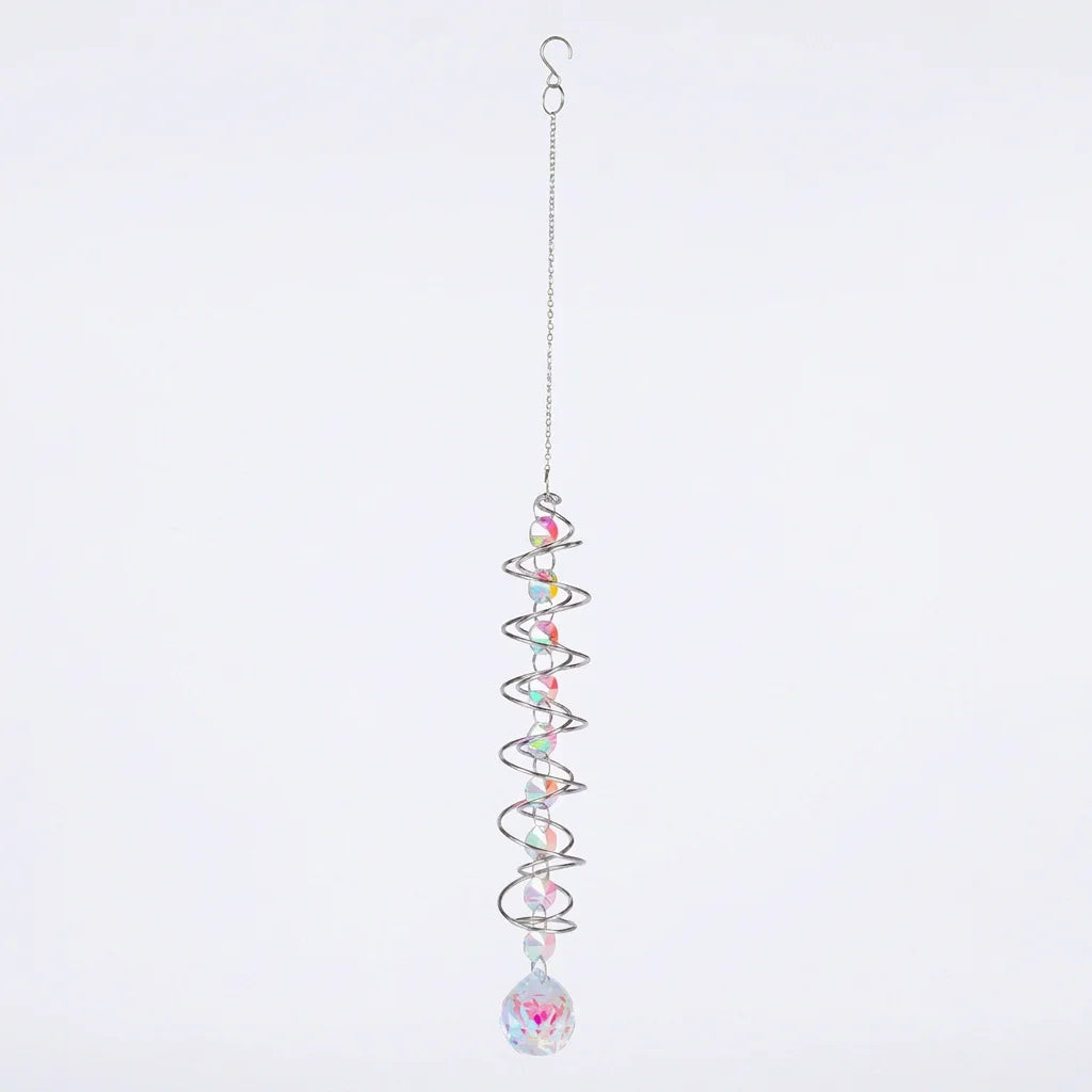 3D Spiral Crystal Suncatcher – Rainbow Maker Window Hanging