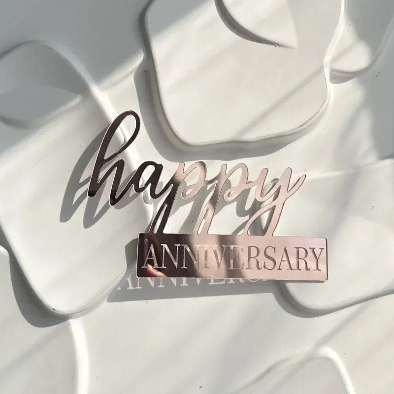 Acrylic Side Happy Birthday Cake Decoration Happy Anniversary Cake Topper Party Supplies Baking Decorating Accessories Oasis Select F