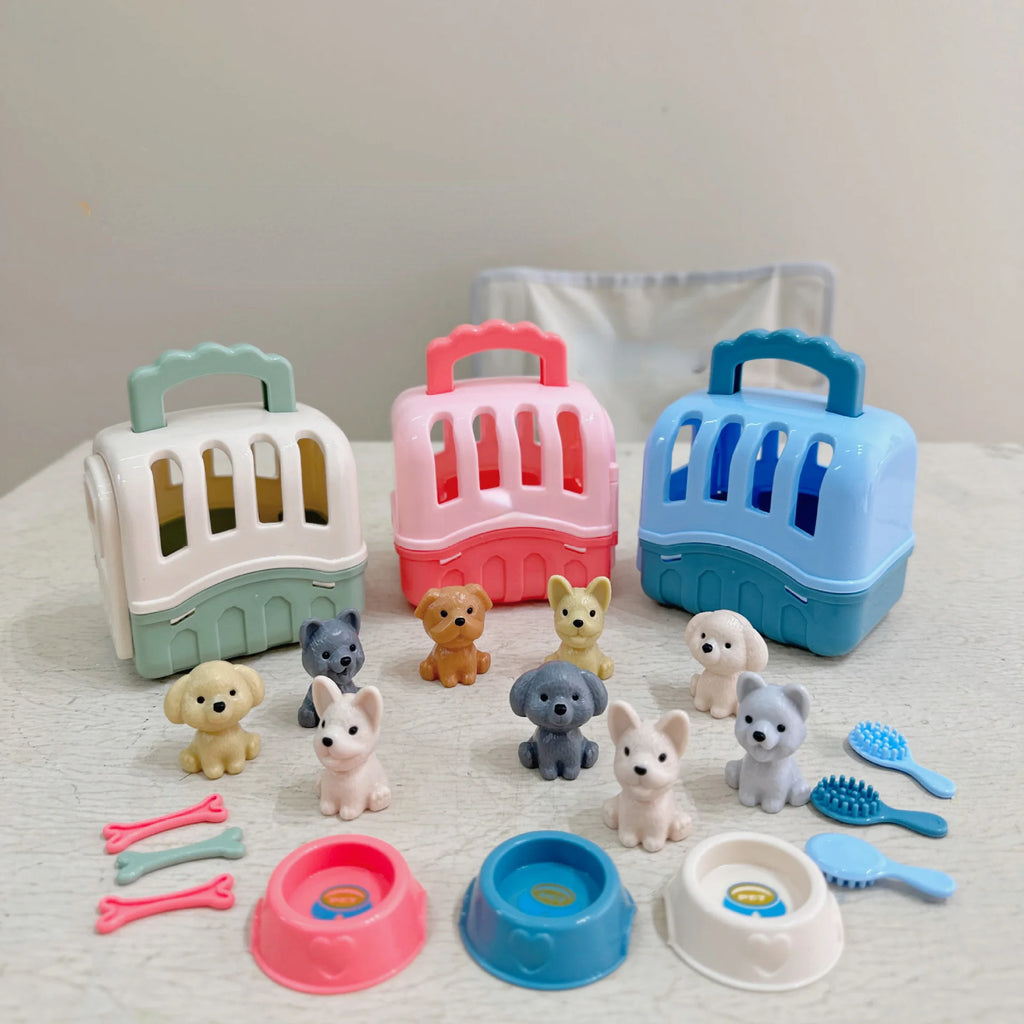 8pcs/set Pretend Play Pet House Playset,Cute Mini Dog House Role Play Vet Clinic Toy for Kid Animal Care,Educational Pretend Toy Oasis Select