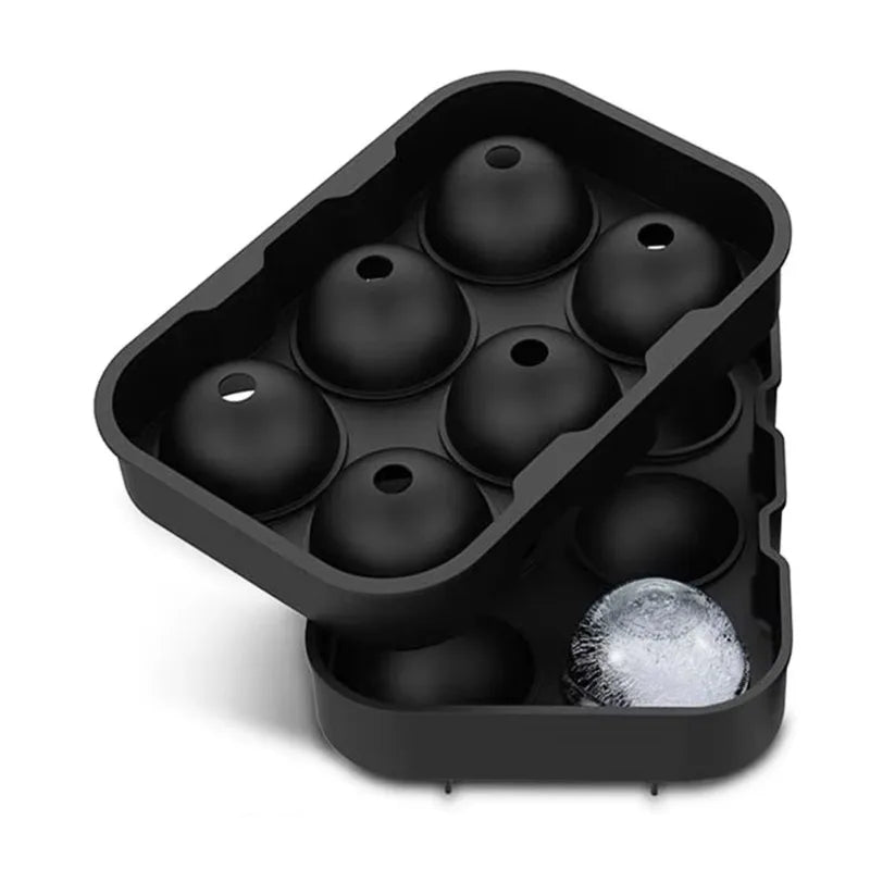 Ice Cube Tray Silicone Ice Ball Freezer Mold Square Ice Cube Maker with Lid 6 Grids for Whiskey Cocktail Coffee Accessories Oasis Select 6 Grid Ball