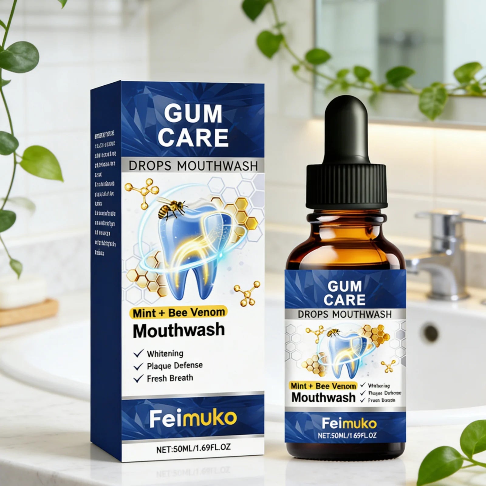 Feimuko Bee Venom Gum Care Mouthwash – Teeth Whitening 50ml Gum Care Mouthwash Oasis Select