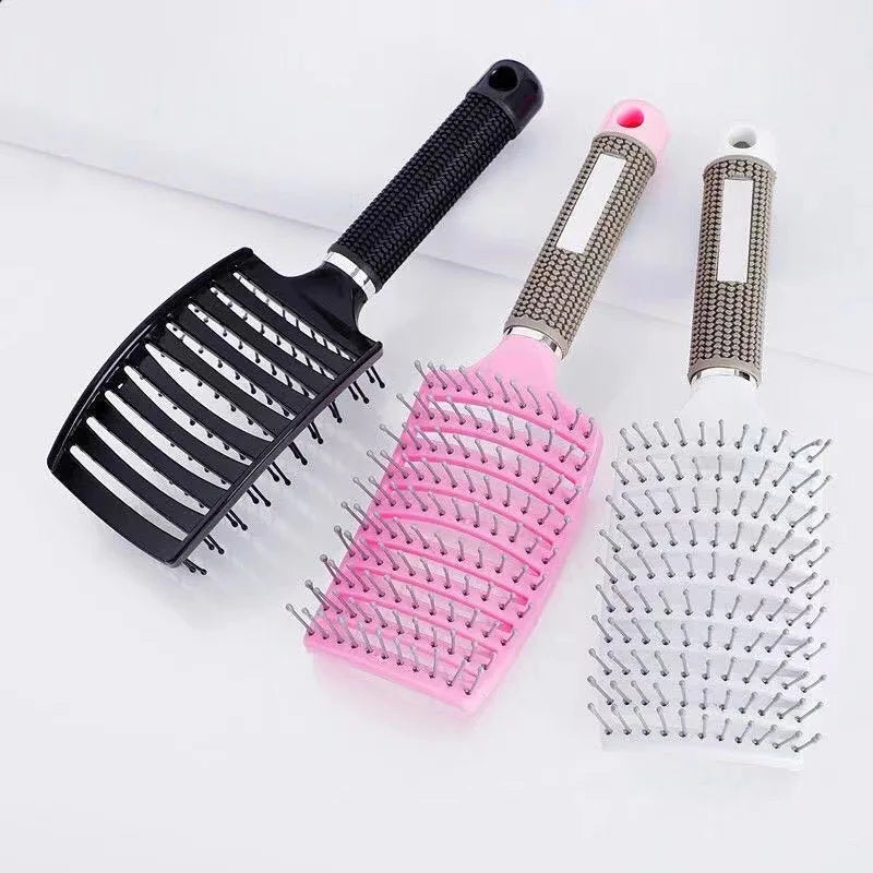 Professional Curved Vented Detangling Brush – Wet & Dry Hair