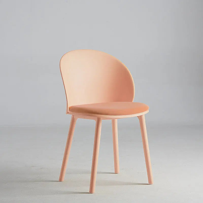 Plastic Designer Dining Chair Home Simple Backrest Stool Internet celebrity Dopamine Color Makeup Desk Dining Table and Chair Oasis Select Pink 2 pieces