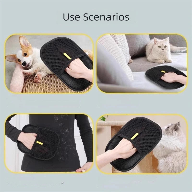 Pet Hair Removal Tool Reusable Static Removal Gloves, Double-Sided Grooming Gloves for Pets Removes Pet Fur Hair for Carpets Oasis Select