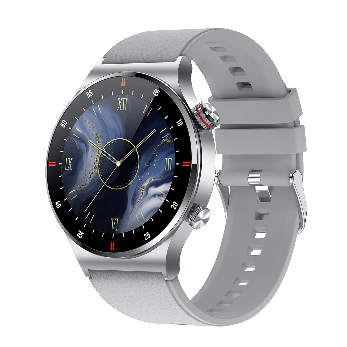 Men Blue Tooth Call Smart Watches NFC Card Key Heart Rate Pressure Health Testing Sports Fitness Tracker Women Smartwatch Music Oasis Select grey