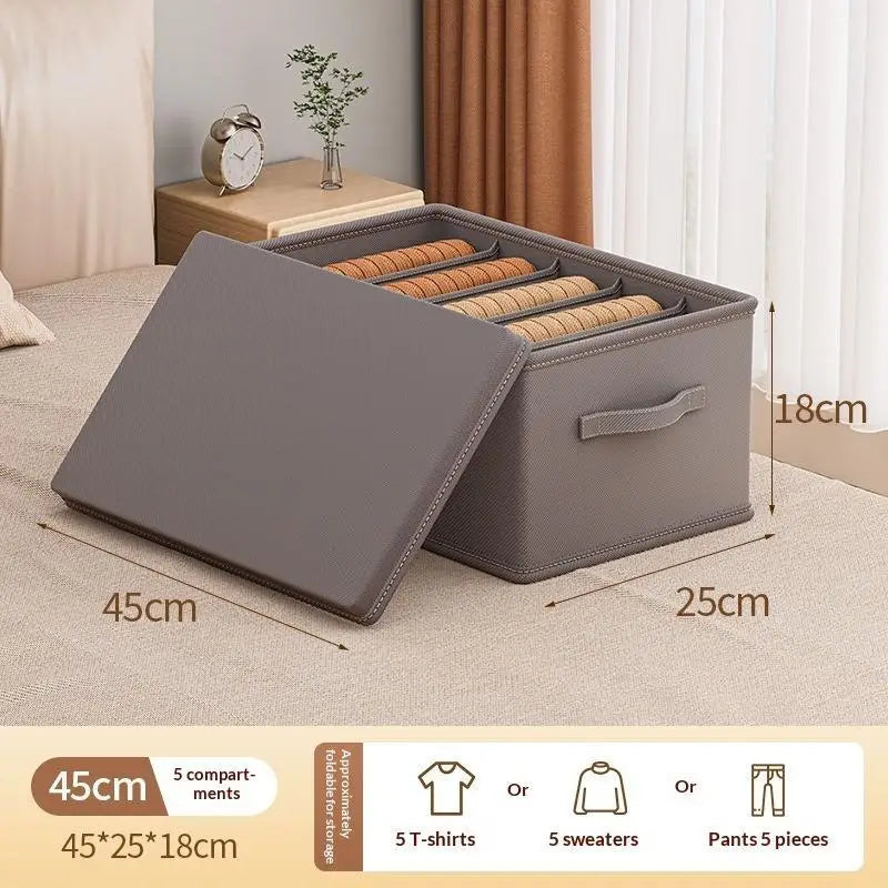 5-Grid Clothes Storage Organizer Box | Drawer Divider