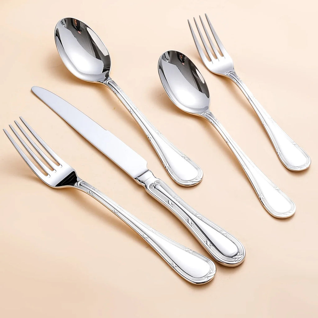 Luxury 18-10 Stainless Steel Flatware Set – Mirror Cutlery Stainless Steel Flatware Oasis Select