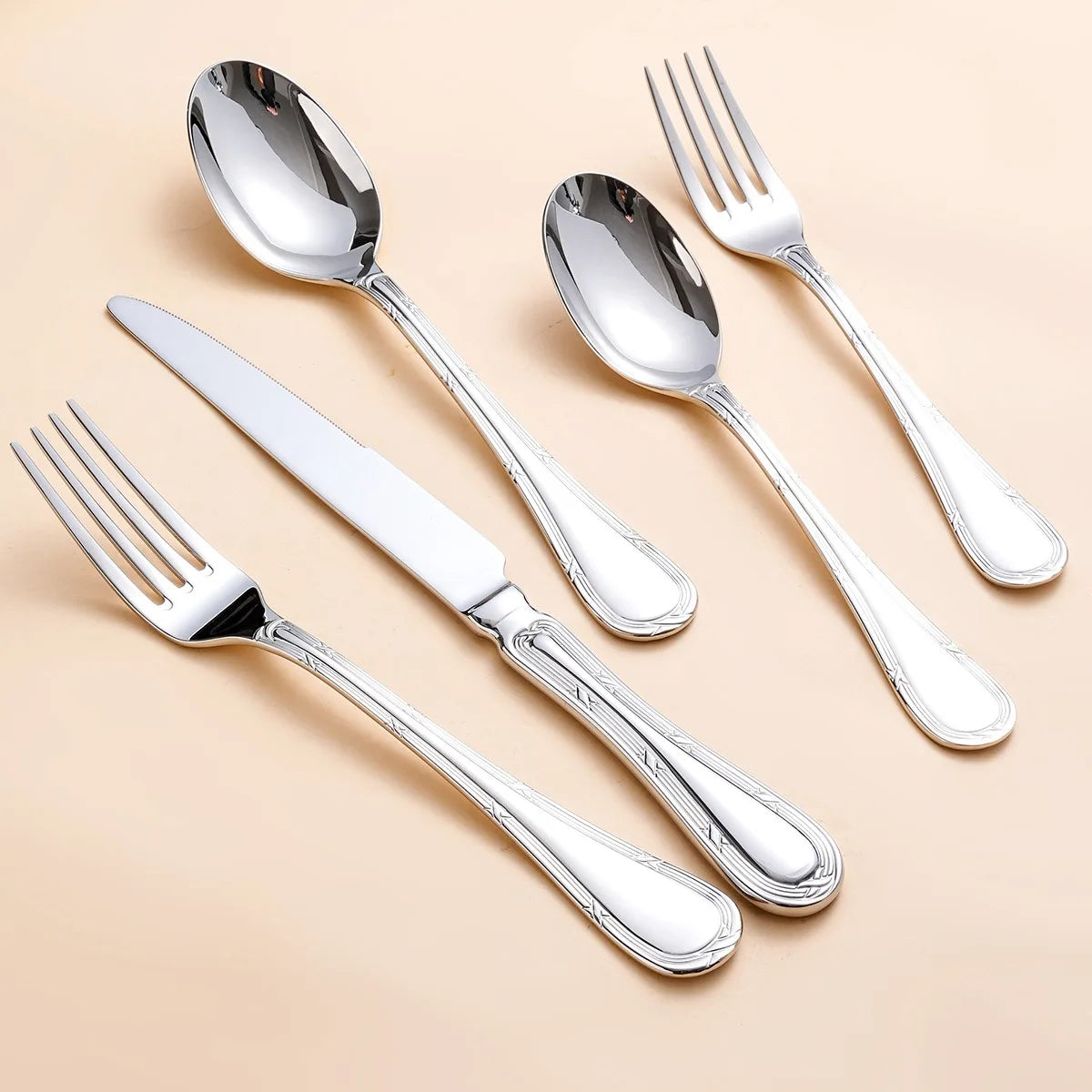 Luxury 18-10 Stainless Steel Flatware Set – Mirror Cutlery Stainless Steel Flatware Oasis Select