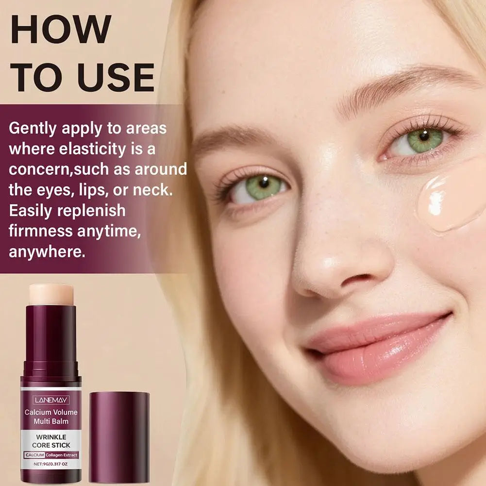 Collagen Multi Balm Stick Calcium For Face Neck Wrinkle Bounce Moisturizing Balm Non-Greasy Elasticity Glow Skin Care Cream Oasis Select