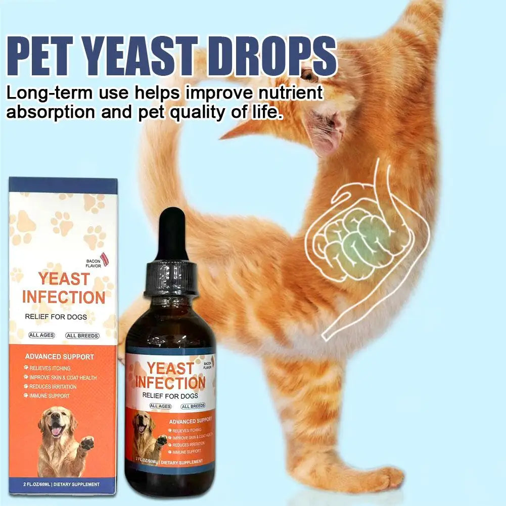 60ml Pet Yeast Drops - Regulate Digestive System, Improve Diarrhea And Constipation, And Enhance Skin And Hair Health Oasis Select