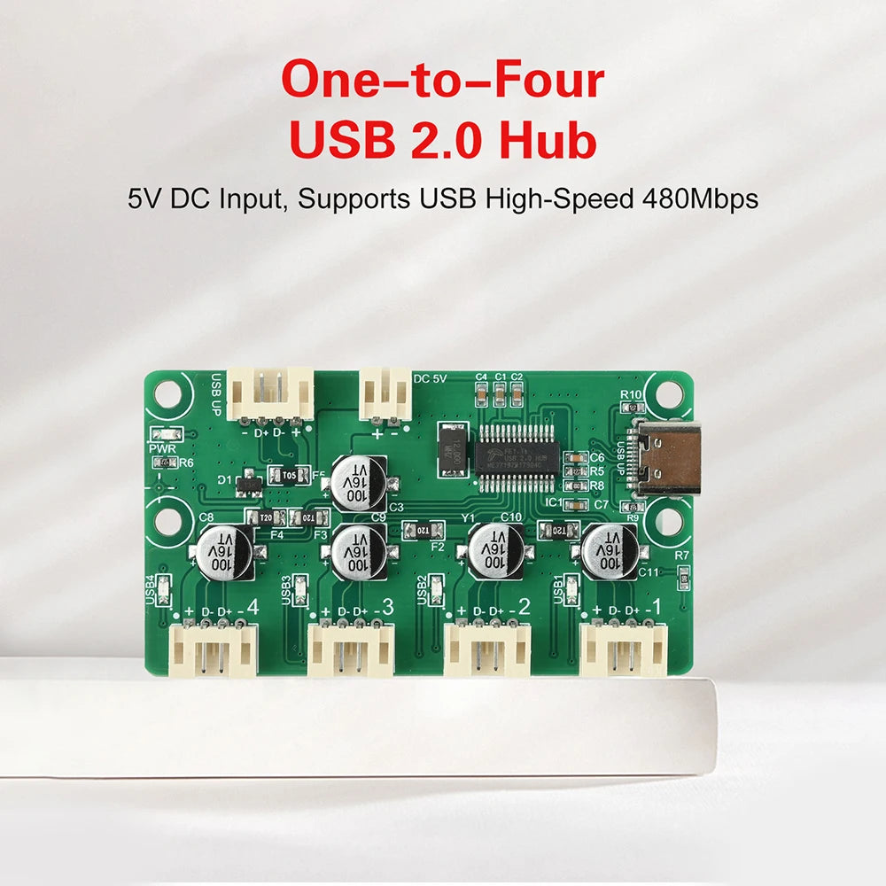 1 to 4 Port HUB Module USB 2.0 Free Drive USB Splitter Electronic Development Expansion Board XH2.54 PH2.0 DC 5V Oasis Select