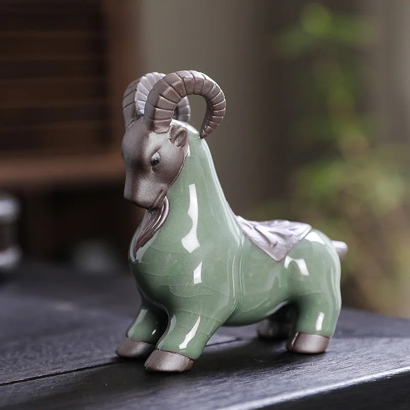 Purple Clay Tea Pet Sheep Figurine Ceramic Personalized Creative Wealth-Attracting Desktop Tea Pet Twelve Zodiac tea pet Oasis Select