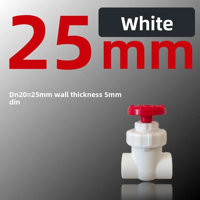 20/25/32/40/50/63mm Hi-quality UPVC Gate Valve Garden Irrigation Aquarium Accessories Precision Flow Control PVC Sluice Valve Oasis Select WHUTE 25MM