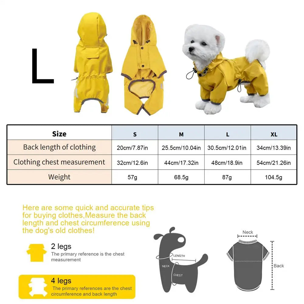 Dog Raincoats Adjustable Lightweight Clothes Rain Jacket for Dogs for Winter Christmas Halloween Snow Walking Hunting Rainy Oasis Select Yellow L