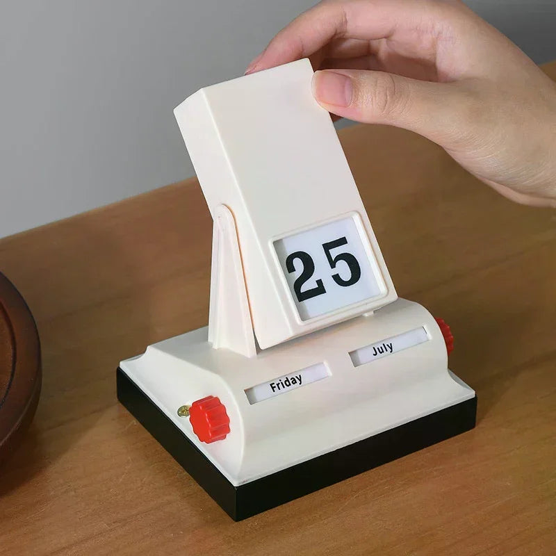1Pc Flip Calendar Tabletop Ornament Decorative Desk Calendar Desktop Perpetual Calendar for Hotel Office Bedroom Living Room Oasis Select