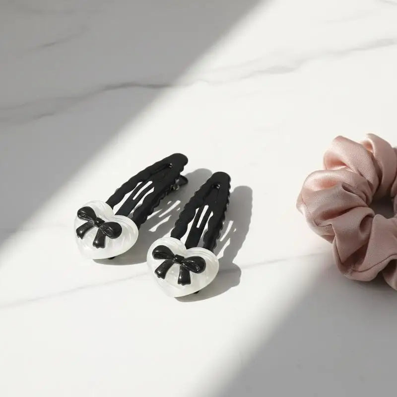 Bowknot Heart BB Hair Clips Non-Slip Cute Set of 2/6 Pcs Hair Clip Set Oasis Select