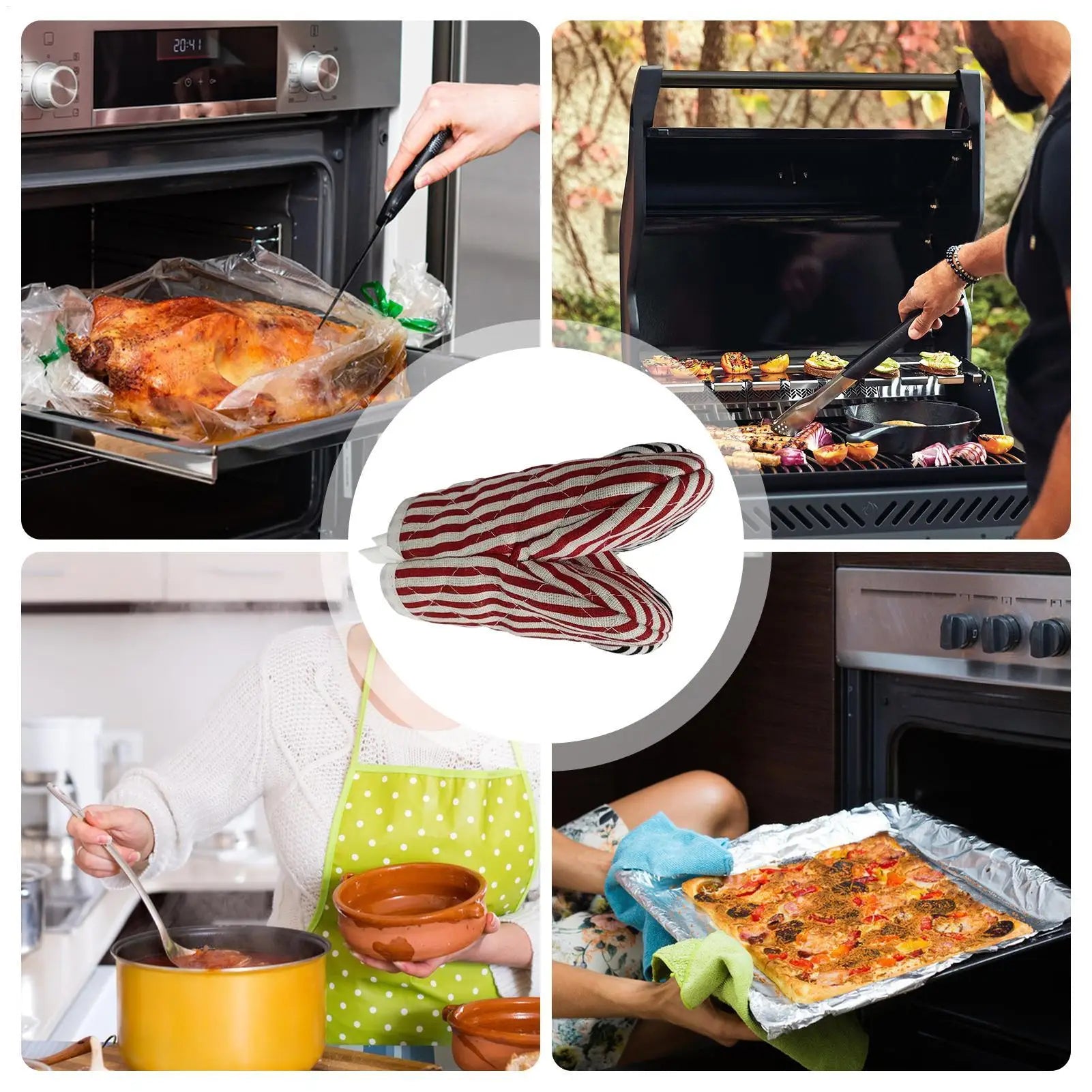 Heat-Resistant Oven Mitts – Anti-Scald Kitchen Gloves