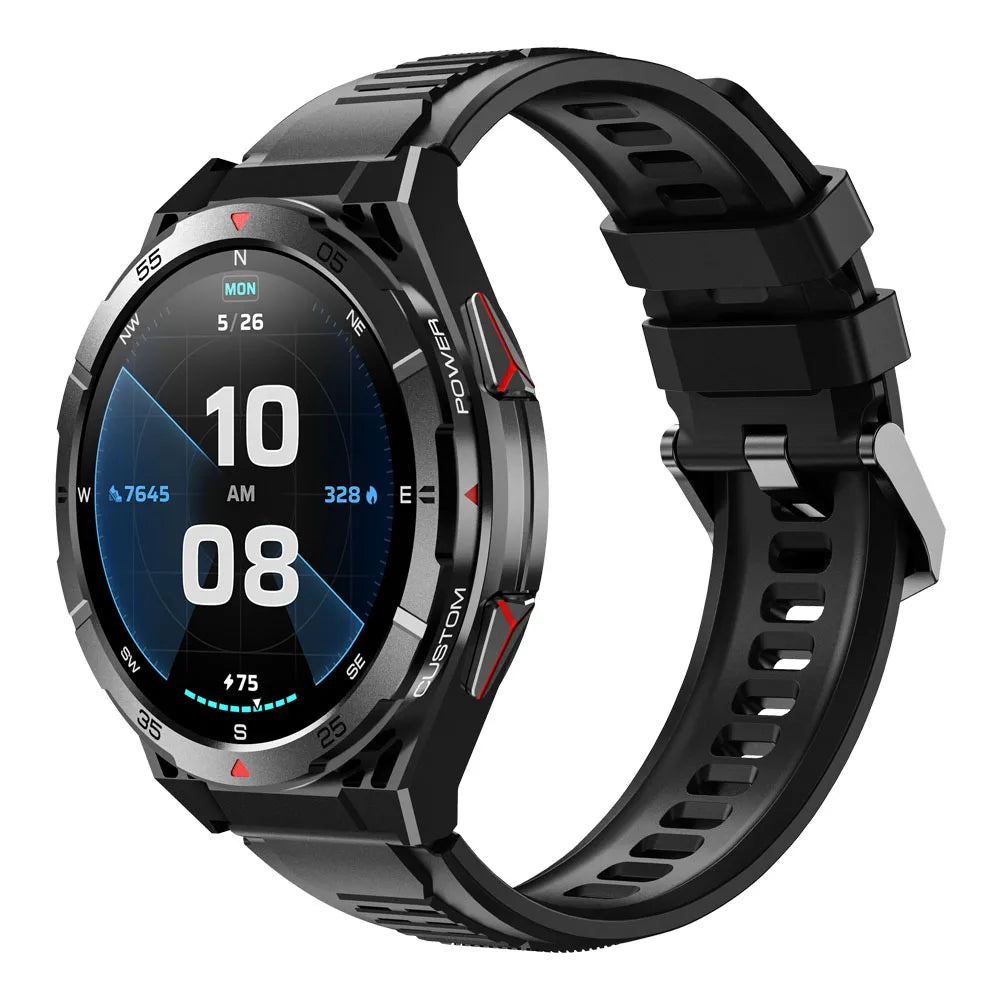 3ATM Waterproof Smart Watch Men GPS AMOLED Screen Smartwatch Compass Altitude Air Pressure BT Call 480mAh Sports Health Monitor Oasis Select BKBKS