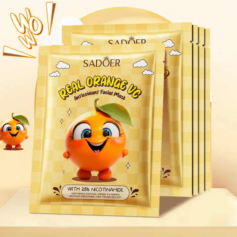 SADOER Fresh Fruit Face Mask 8pc – Hydrating & Brightening Sheet Face Mask Oasis Select