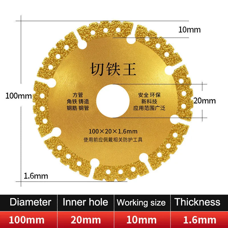 Diamond Saw Blade Metal Brazing Iron Rebar Stainless Steel Cutting Discs Set 100/115/125mm Angle Grinder Disk Cut Off Wheel Tool Oasis Select B