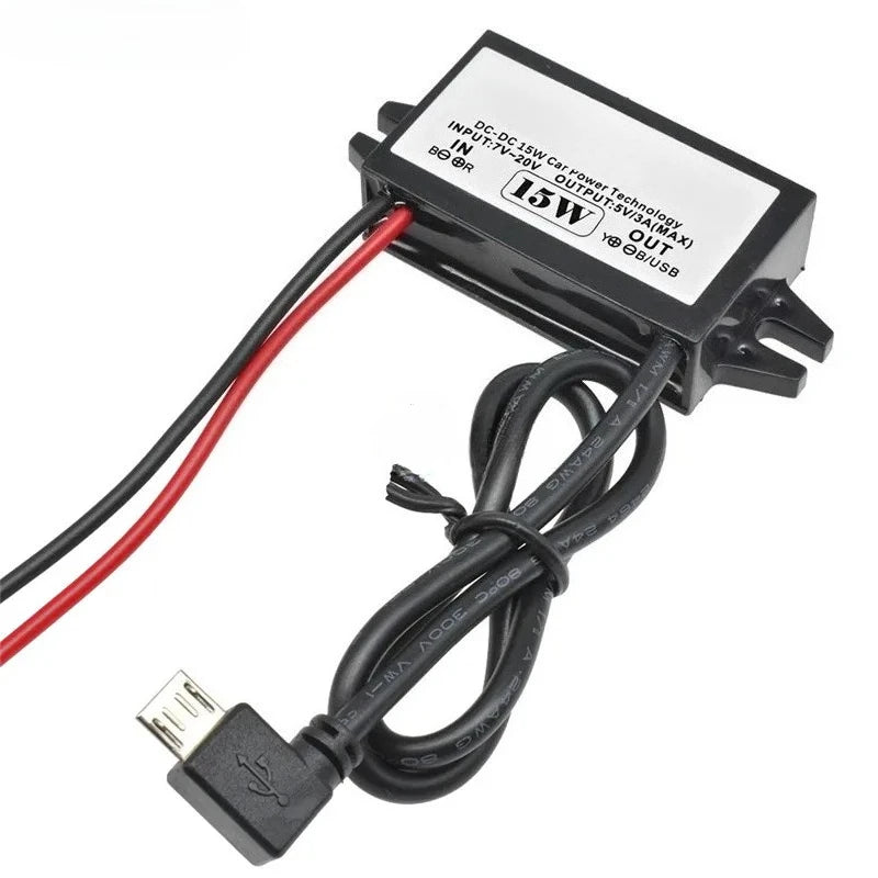 12V24V to 5V 3A Power Supply Module Male Female USB Adapter Mini USB Micro USB Adapter DC-DC Step Down Buck Converter for Car Oasis Select Micro USB-1 12V24V 5V3A