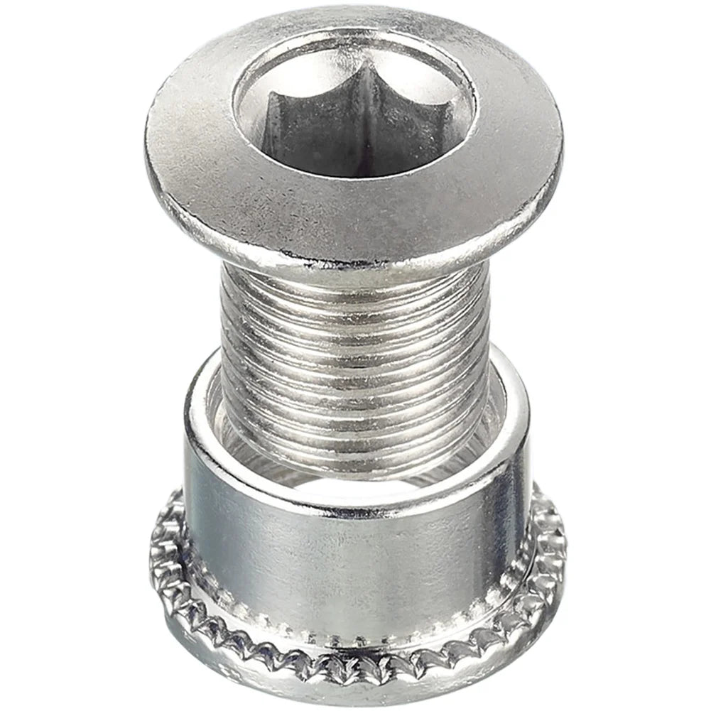 Silver 4Pcs Steel Chainring Bolts CNC Machined Crankset Screws For Single Speed Bicycle Chain-Ring Repair Replacement Parts Oasis Select