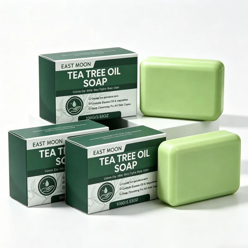 Tea Tree Oil Handmade Soap Cleansing Oil-controlling Facial Body Oasis Select Soap 3PCS