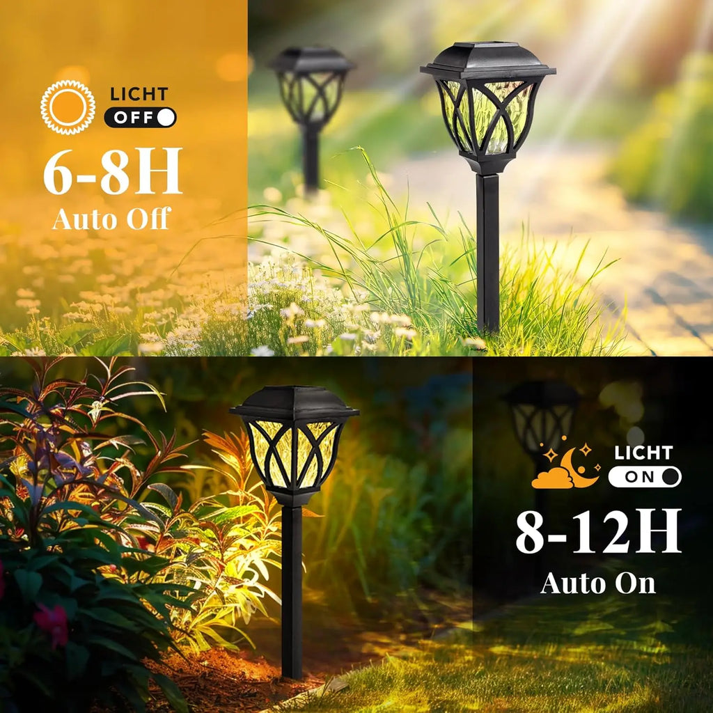 1-8PCS Solar Powered Outdoor Garden Lights Waterproof LED Stake Lamps for Automatic Yard Pathway and Lawn Lighting Oasis Select