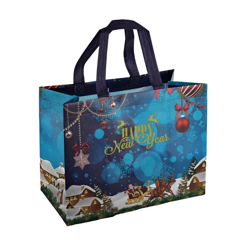 Christmas Gift Bags | Santa Elk Snowman Non-Woven Tote