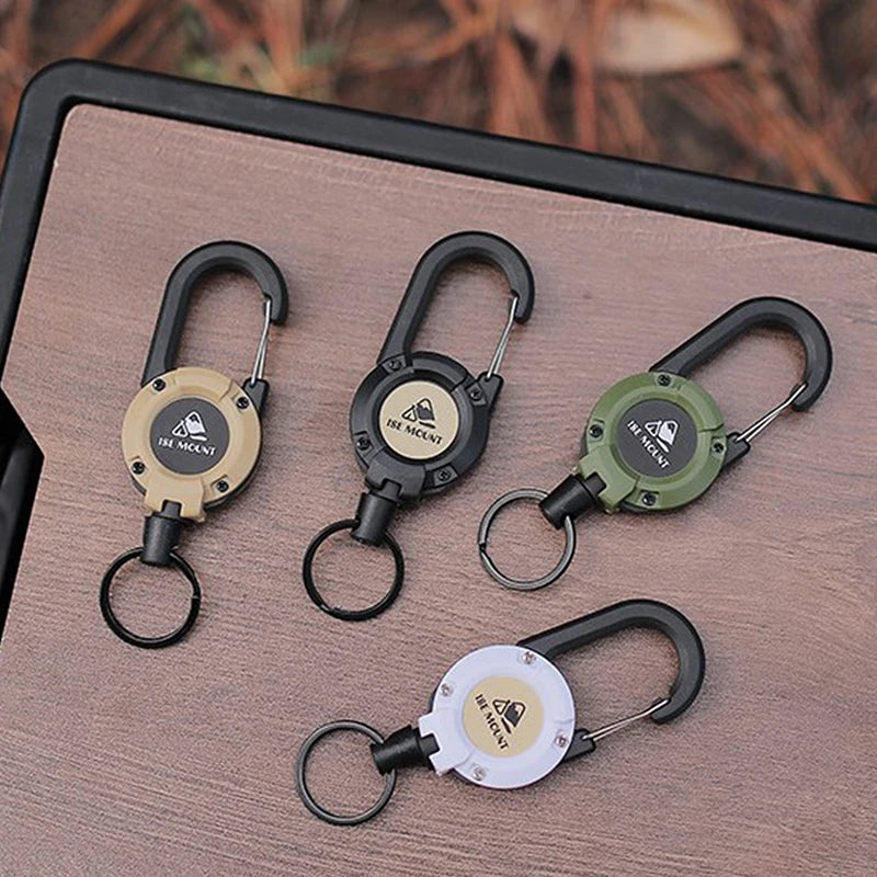 Anti-theft Metal Easy-to-pull Buckle Rope Elastic Keychain Retractable Key Ring Anti Lost Ski Pass ID Card Oasis Select