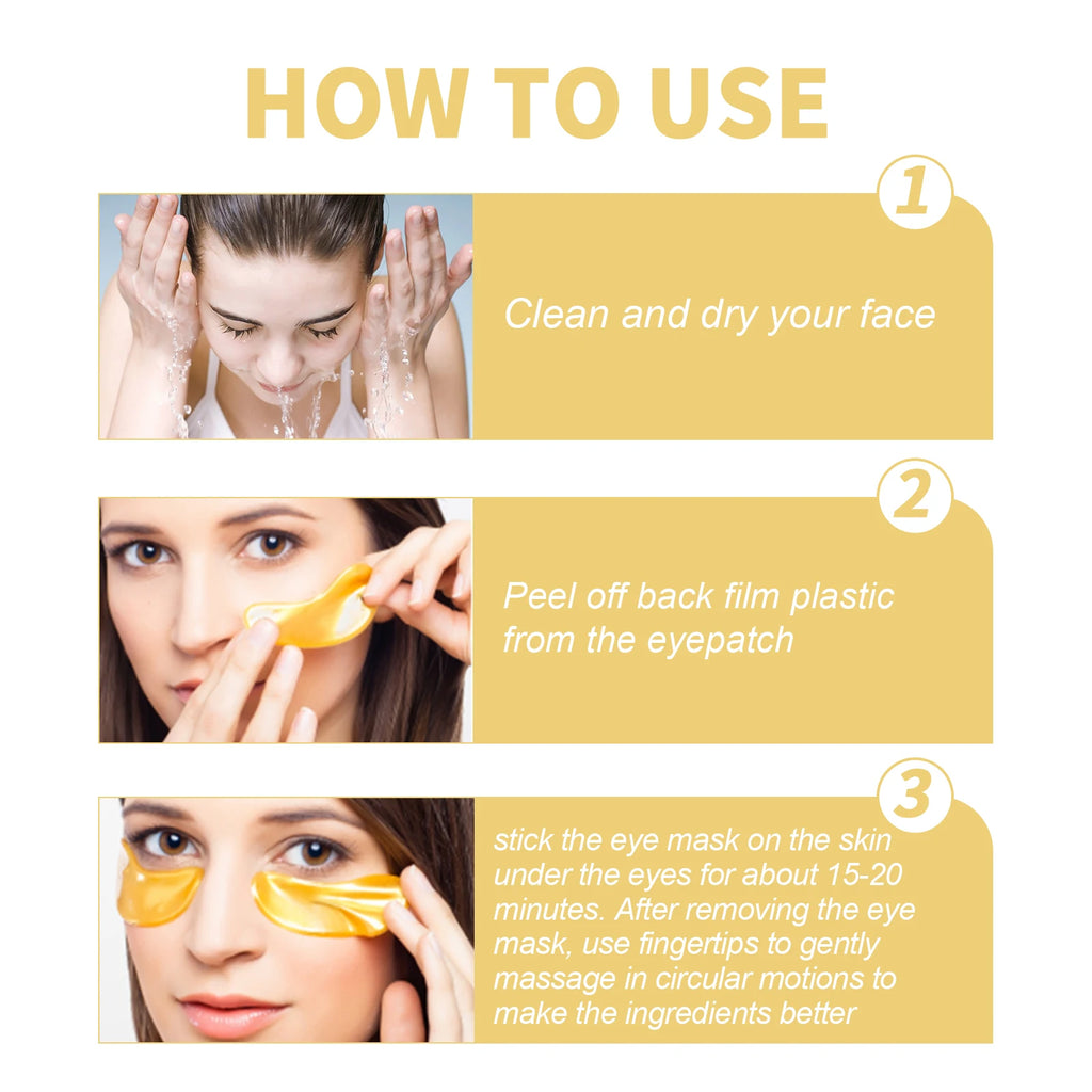 24k Golden Collagen Eye Mask Relieve Dull Skin Repair Barrier Improve Sebum Secretion Tone Moisturizing Brightening Eye Patches Oasis Select