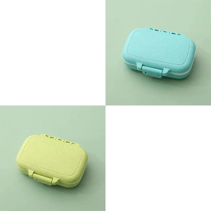 1/2pcs Mini Portable Pills Organizer Case 3 Grids PillBox Tablet Storage Container Weekly Medicine Pill's Box Pill Case Oasis Select Wheat Green-W Blue