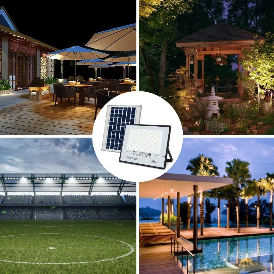 Solar Flood Light with Remote Control 100W 200W 300W Outdoor Waterproof Spotlights Solar Wall Lamp for Garden Courtyard Street Oasis Select