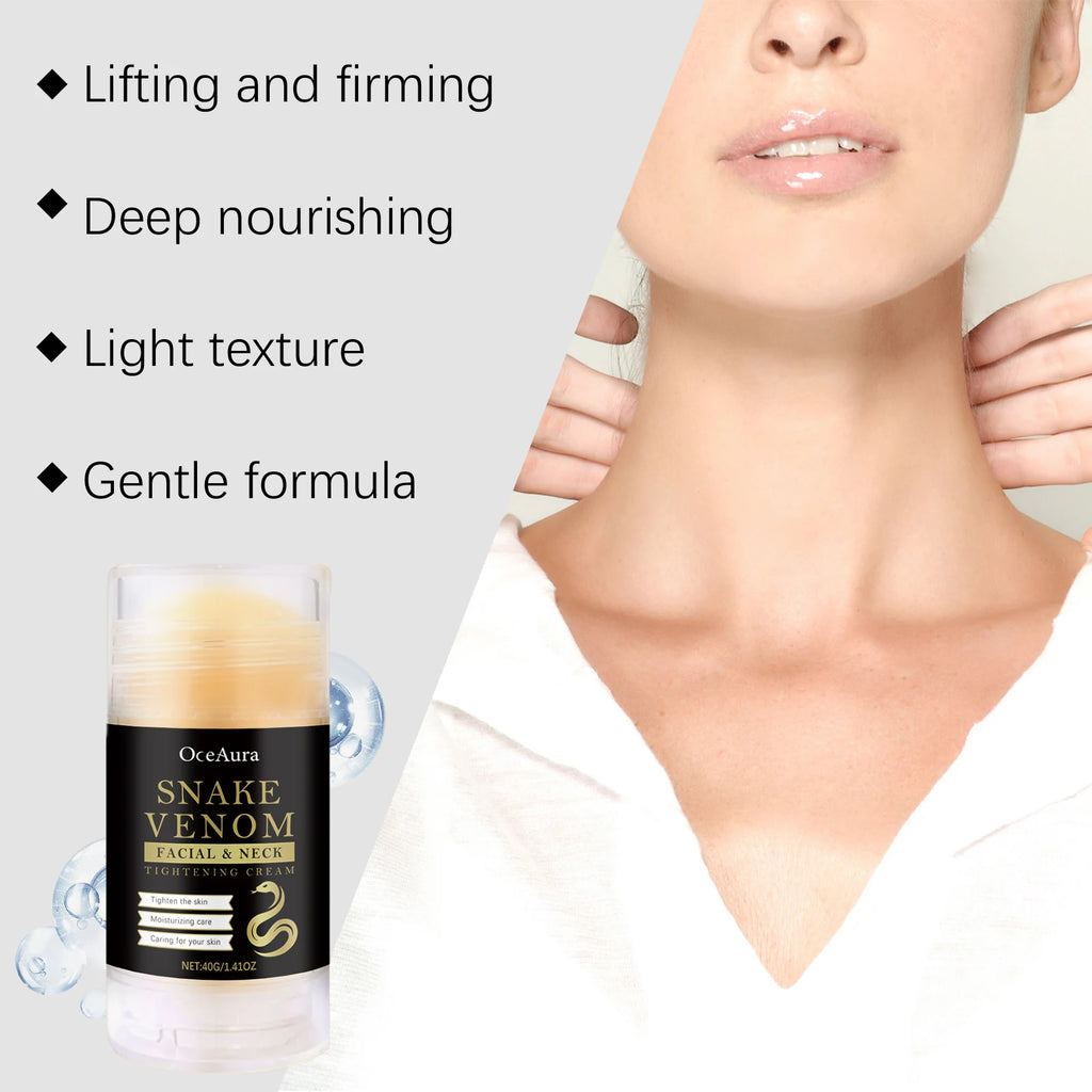 Snake Venom Neck Care Stick Lighten Fine Line Firming Lifting Face Neck Cream Stick Tightening Nourishing Anti-Aging Skin Care Oasis Select