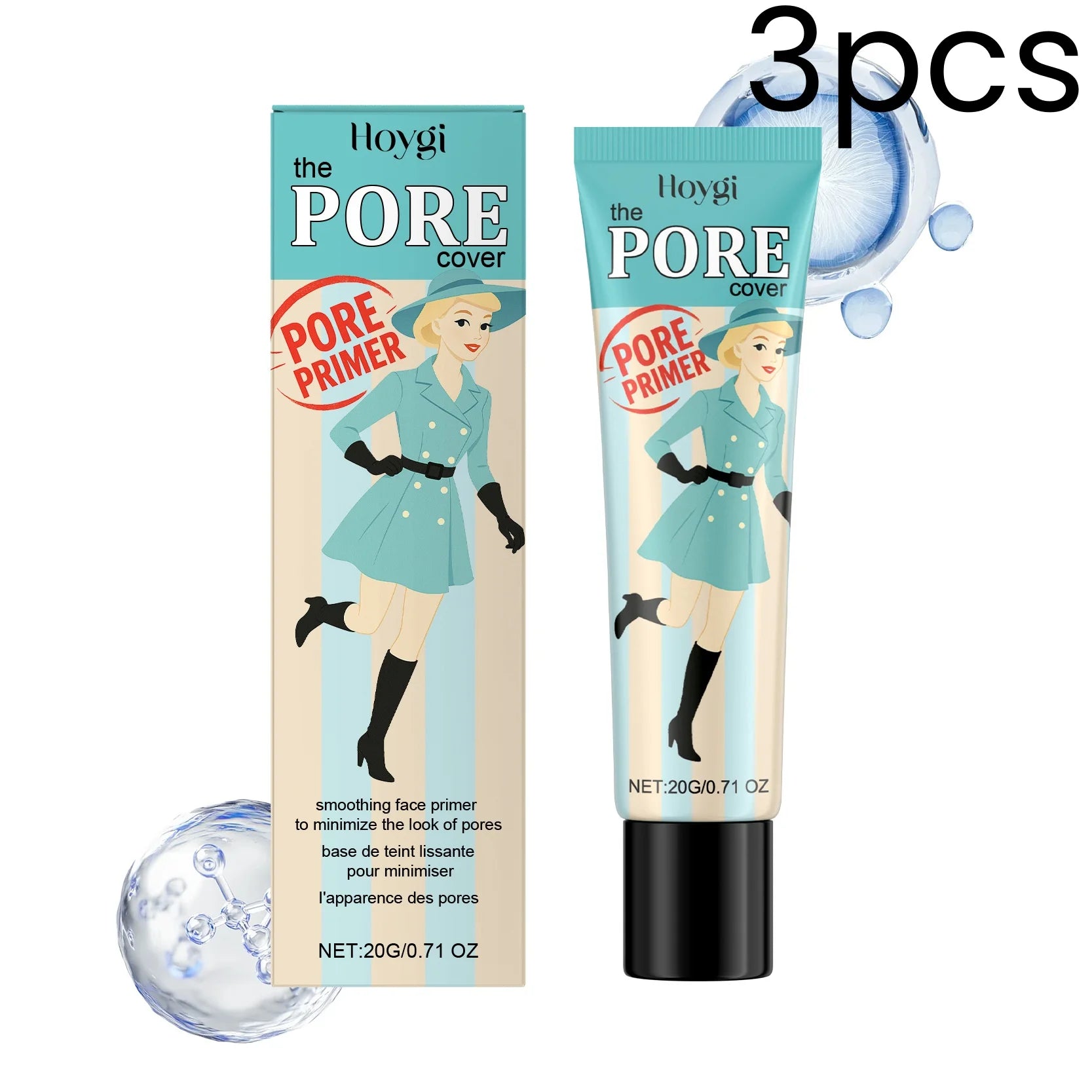 Hoygi Pore Primer Long Lasting Makeup Absorb Excess Oil Fine Texture Refresh Moisturizing Gentle Formula Smoothing Face Primer Oasis Select 3pcs