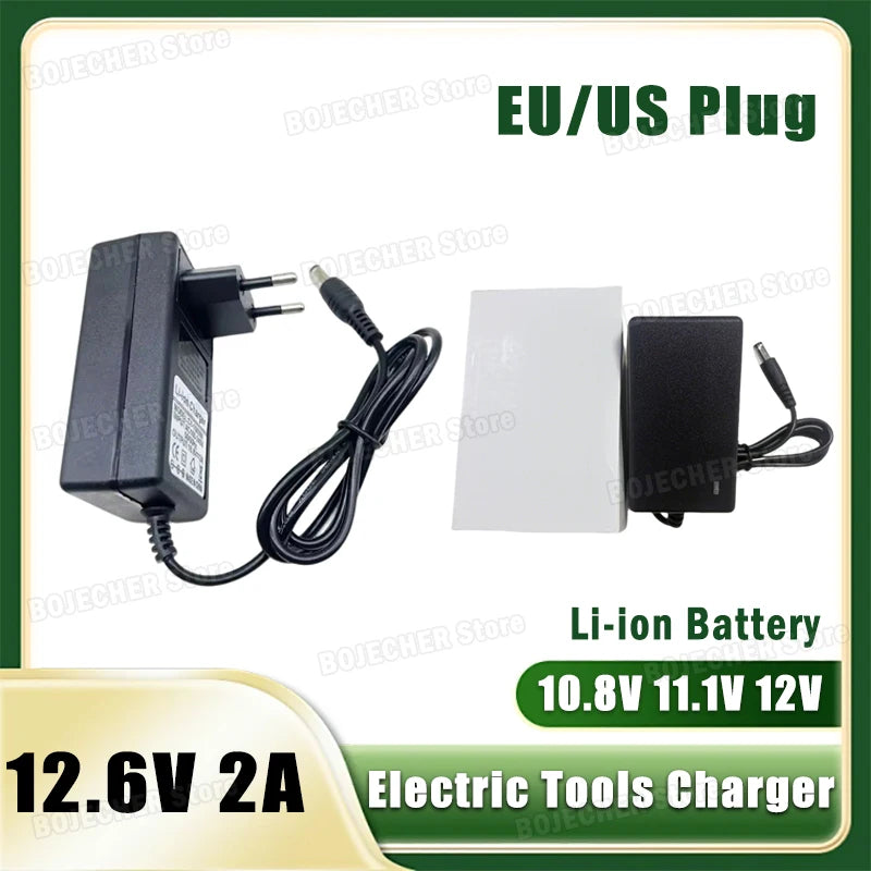 DC 12.6V 2A Li-ion Battery Charger For 10.8V 11.1V 12V Electric Drills Power Tools Universal Power Supply Adapter EU US Plug Oasis Select