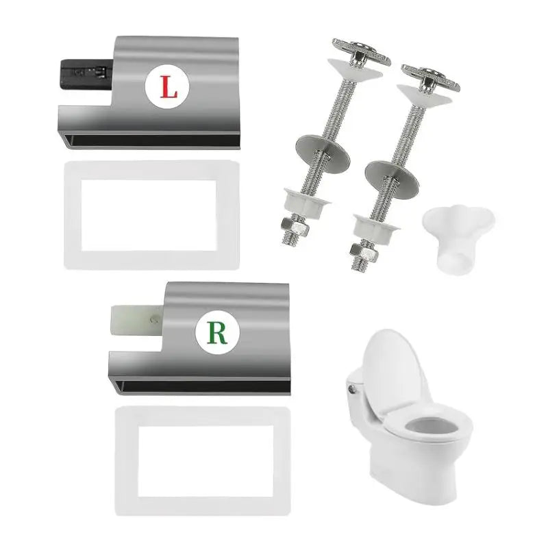 1Set Toilet Soft Close Hinges Seat Hinge Replacement Traditional Contemporary Toilet Lid Hinges Hardware Fixing Connector Parts Oasis Select