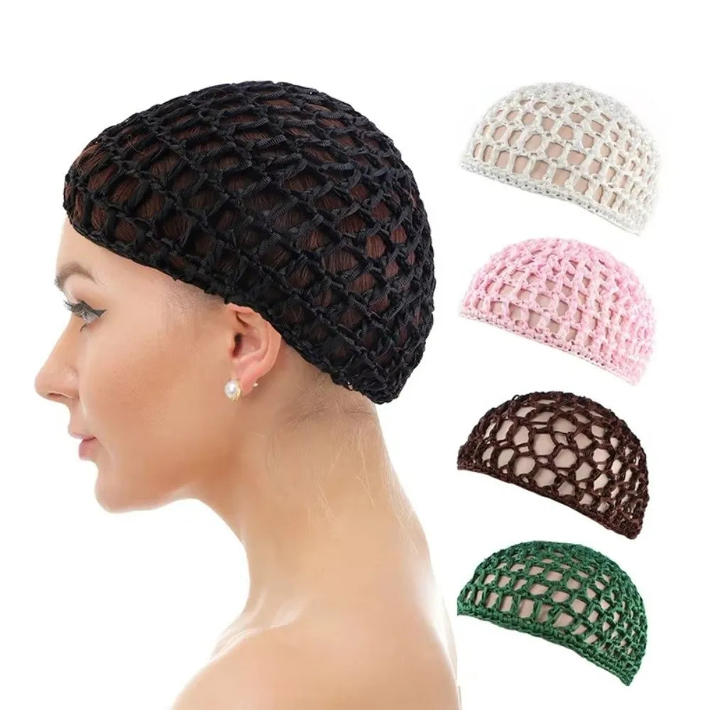 Simple Breathable Hair Net Cap Crochet Cap Comfortable Wig Caps Hollowout Mesh Turban Hat for Women Oasis Select