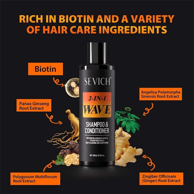 200ml Waves Shampoo 360 Deep Clean Anti-Hair Loss Waves Control Pomade Shine Hair Conditioner Strong Hold Control Wavy Cream Oasis Select