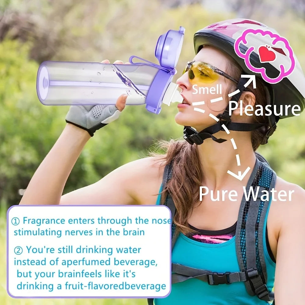 Sports Air Water Bottle BPA Free Drinking Bottles 650ML Fruit Fragrance Water Cup with 7 Flavour pods Outdoor Tableware Oasis Select