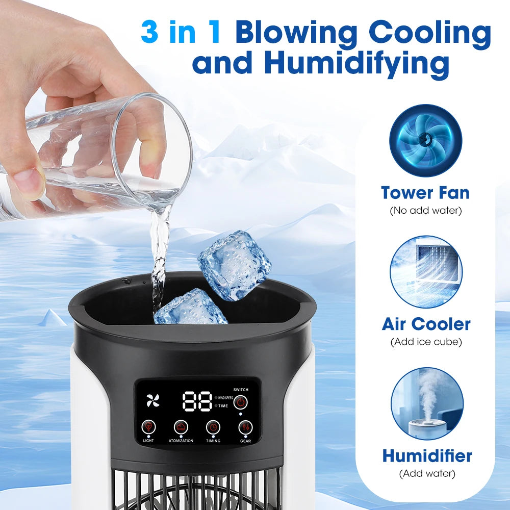 AFDEAL 6-Speed Desktop Misting Fan | Timer & 7-Color LED Desktop Misting Fan Oasis Select