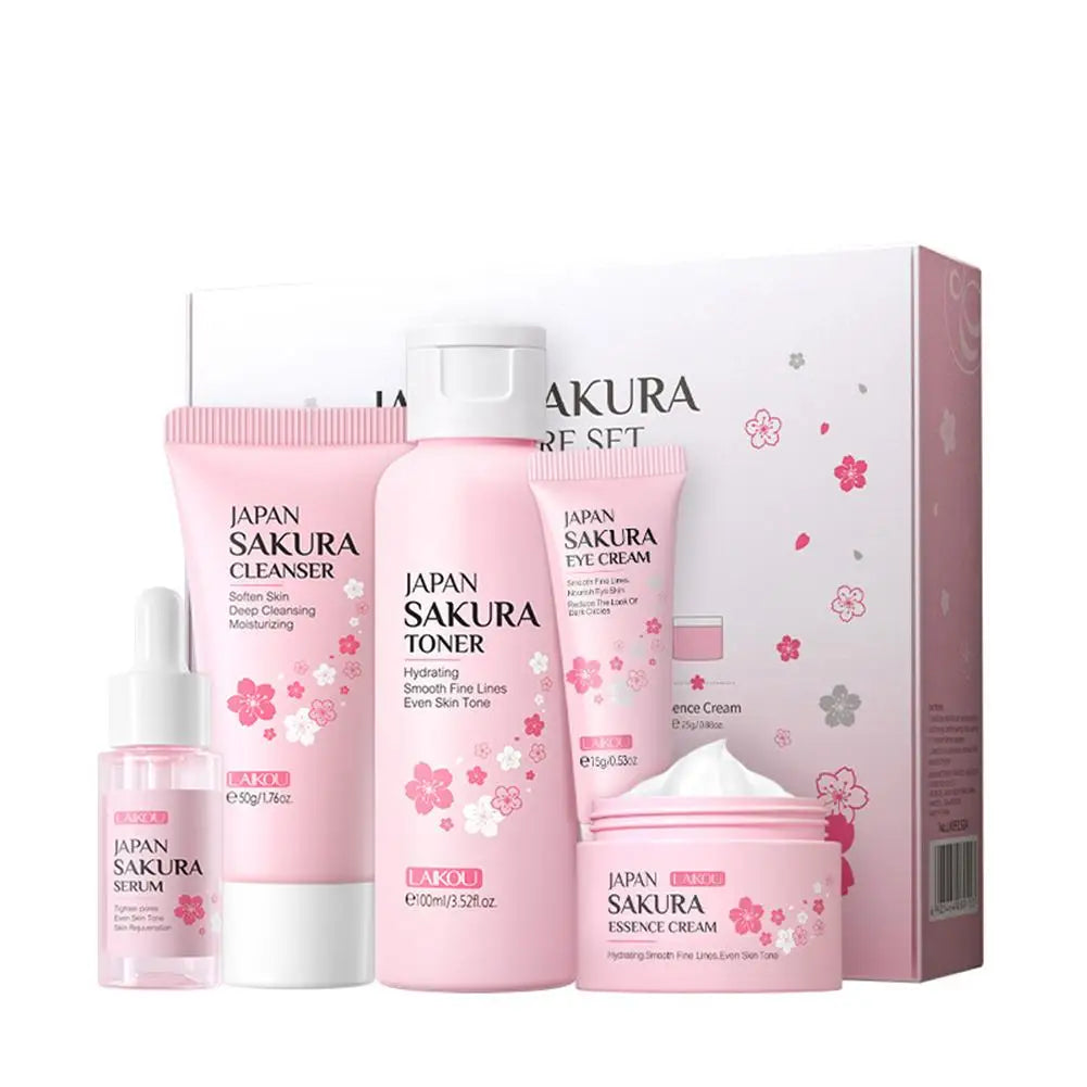 LAIKOU 7PCs Facial Skin Care Set Gentle Skin Cleaning Travel Skincare Set For Girls W/ Cleanser Toner Face Serum Cream Eye Cream Oasis Select 5pcs KIt