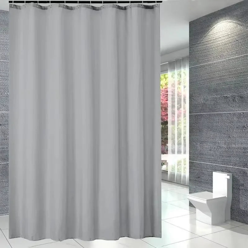 PEVA Waterproof Shower Curtain Mildew Bathroom Solid Curtain Wave Window Tulle Home Luxury with Hooks Heavy S Fold Wavy Shower Oasis Select
