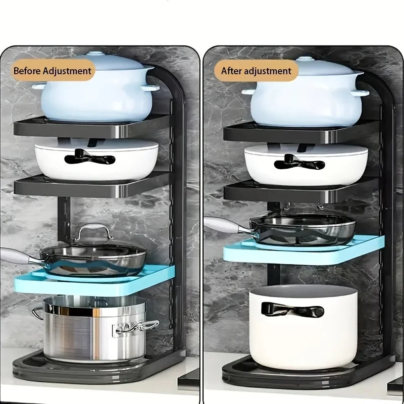 Adjustable Multi-Layer Kitchen Storage Shelves Pot Racks Sink Organizers Cabinet for Efficient Space Saving Oasis Select